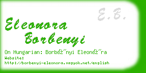 eleonora borbenyi business card